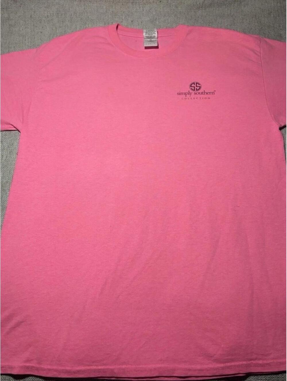 Simply Southern Pink Graphic T-Shirt with Southern States Map - L - 0167